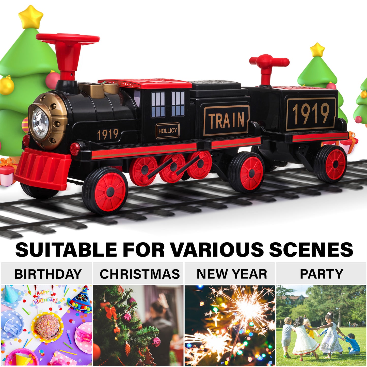 Locomotive Train with Carriage for Kids and Parents 12V