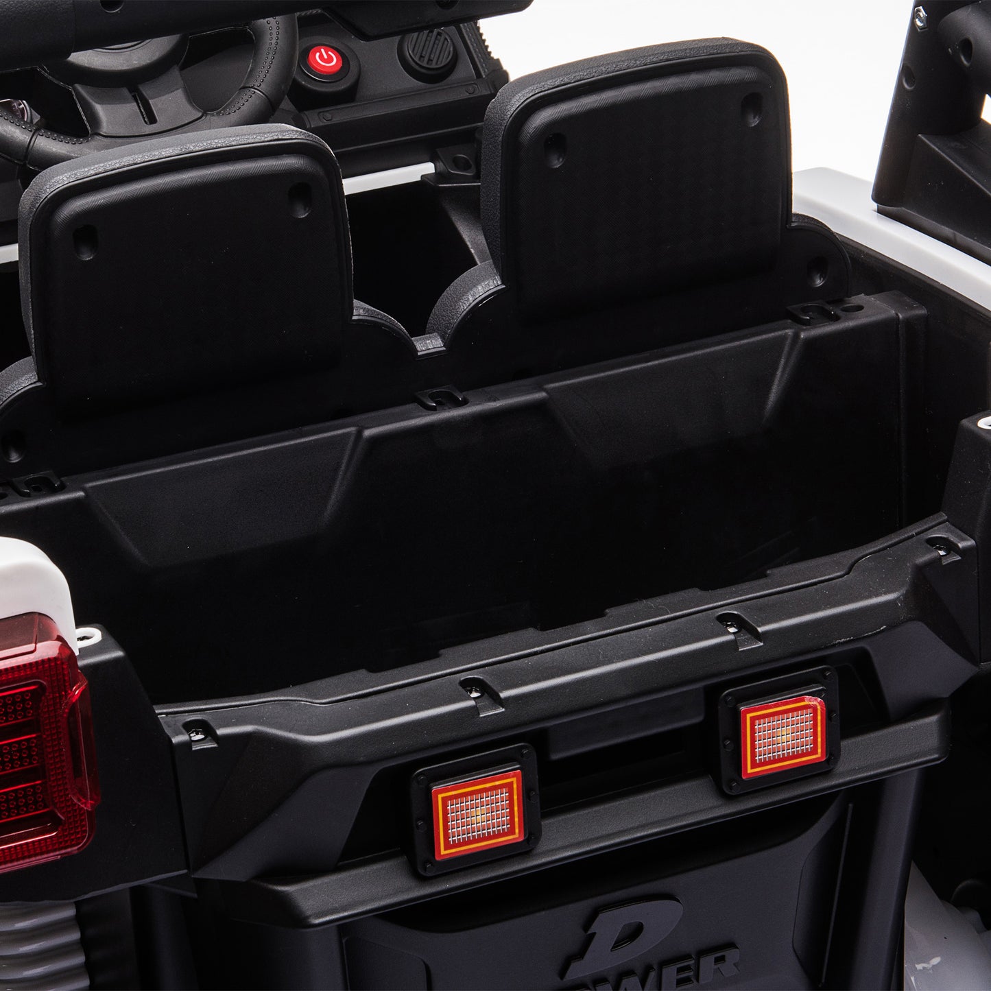 Jeep with Angry Face Grill 12V Kids Ride On Car Toy with Open Doors, Realistic Lights and Remote Control