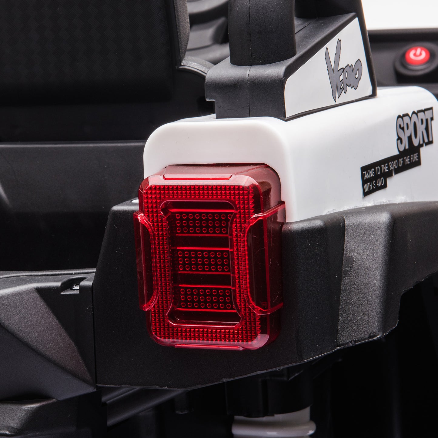 Jeep with Angry Face Grill 12V Kids Ride On Car Toy with Open Doors, Realistic Lights and Remote Control