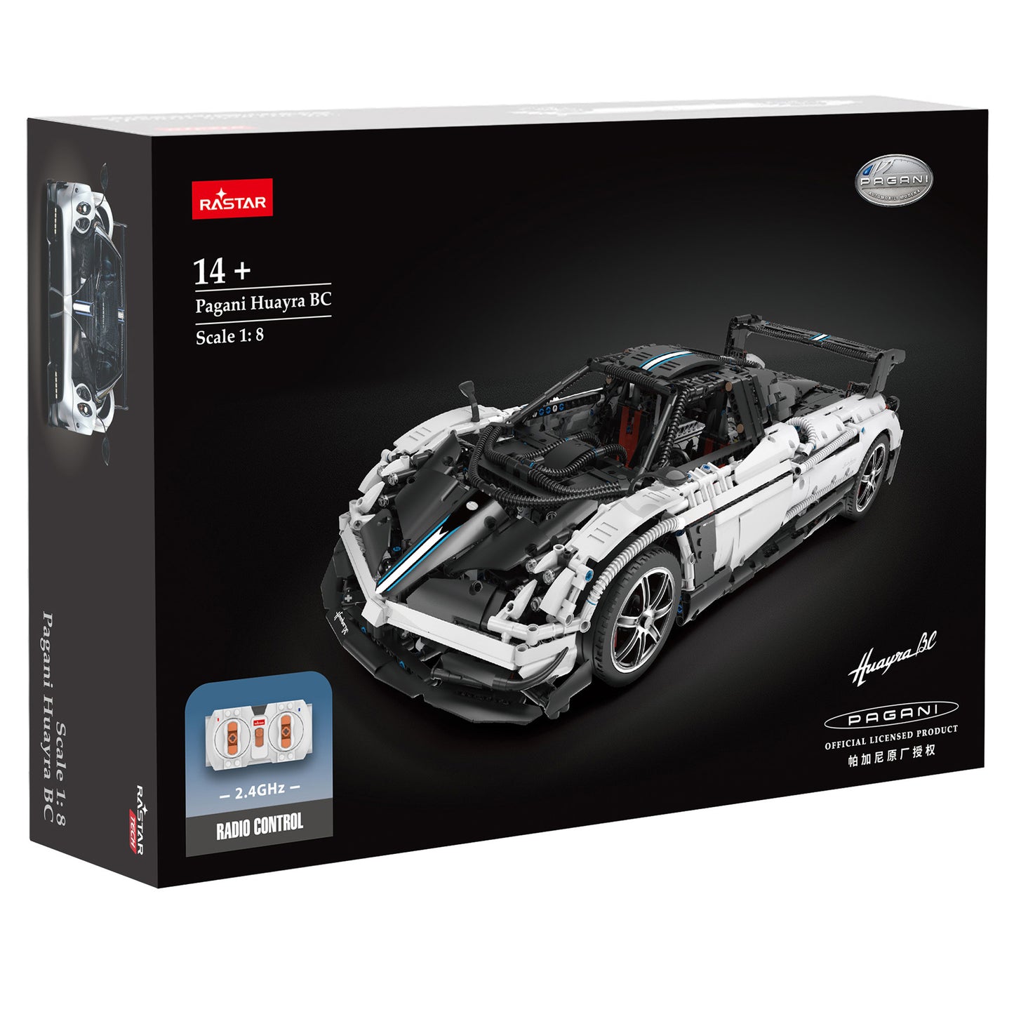 Pagani Huayra BC Roadster 1/8 Licensed Building Kit/Assemble Remote Control Car by RASTAR, 97900