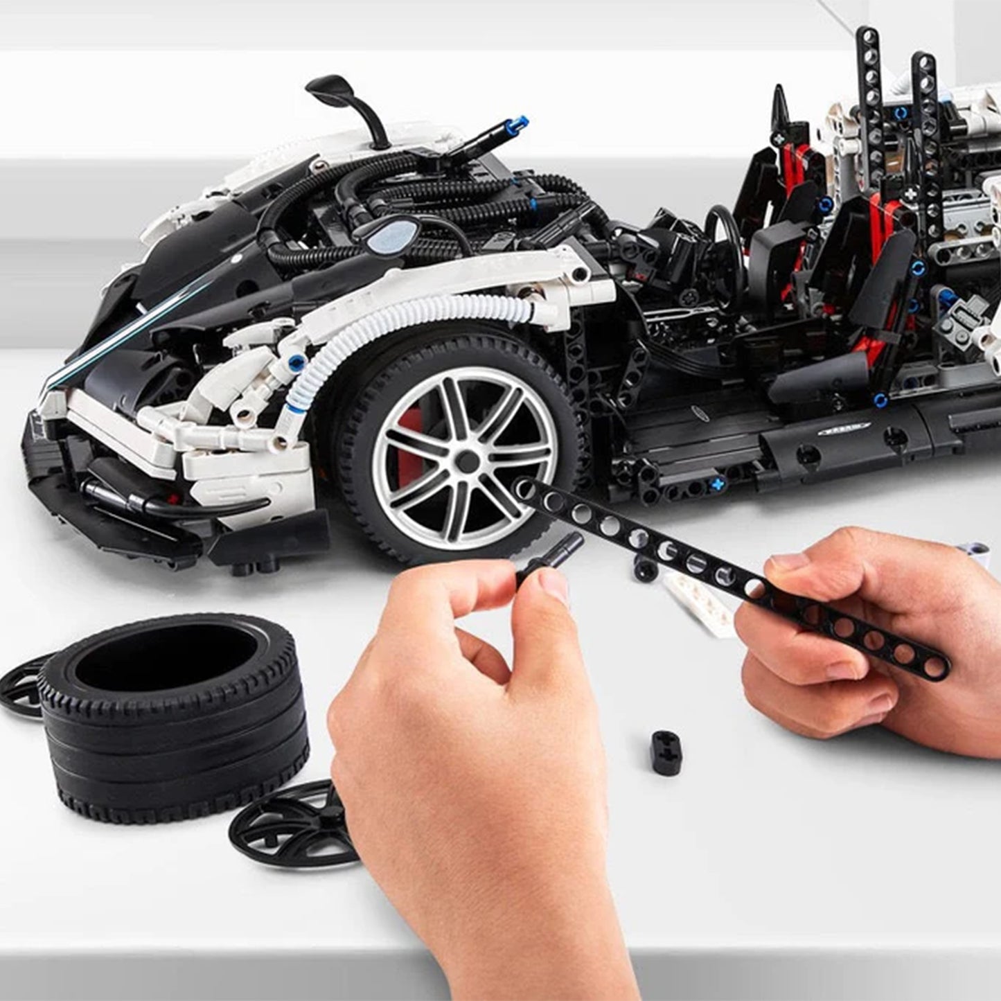 Pagani Huayra BC Roadster 1/8 Licensed Building Kit/Assemble Remote Control Car by RASTAR, 97900