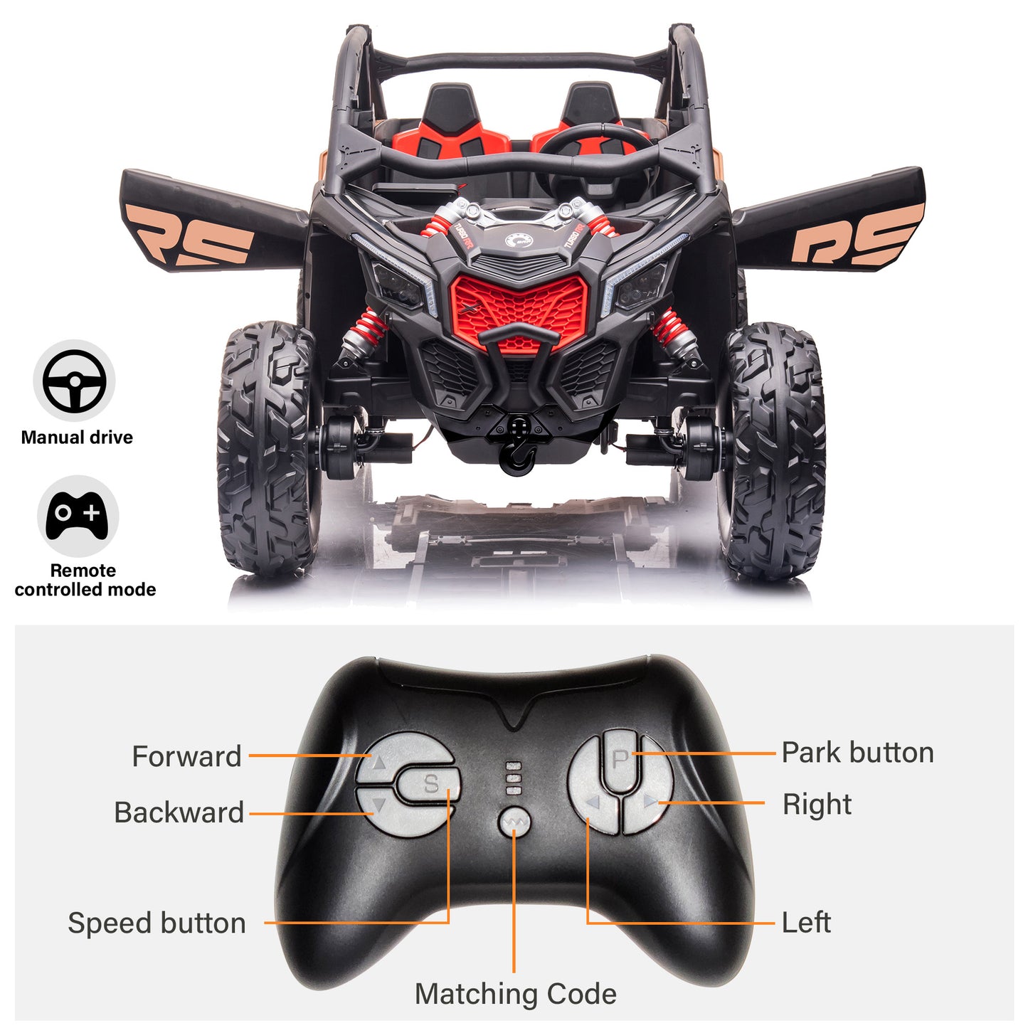 CAN-AM Buggy 2 Seater 24V 4WD Electric UTV Kids' Ride-On Car with Remote Control, Licensed