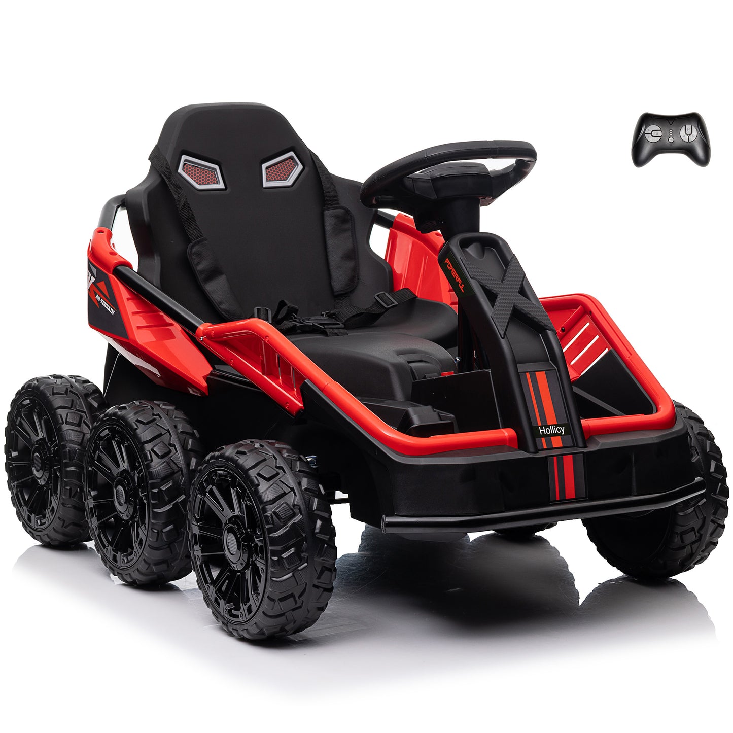 6 Wheel UTV 24V/12V Ride on Car with Remote Control, 4WD/2WD, EVA Tires