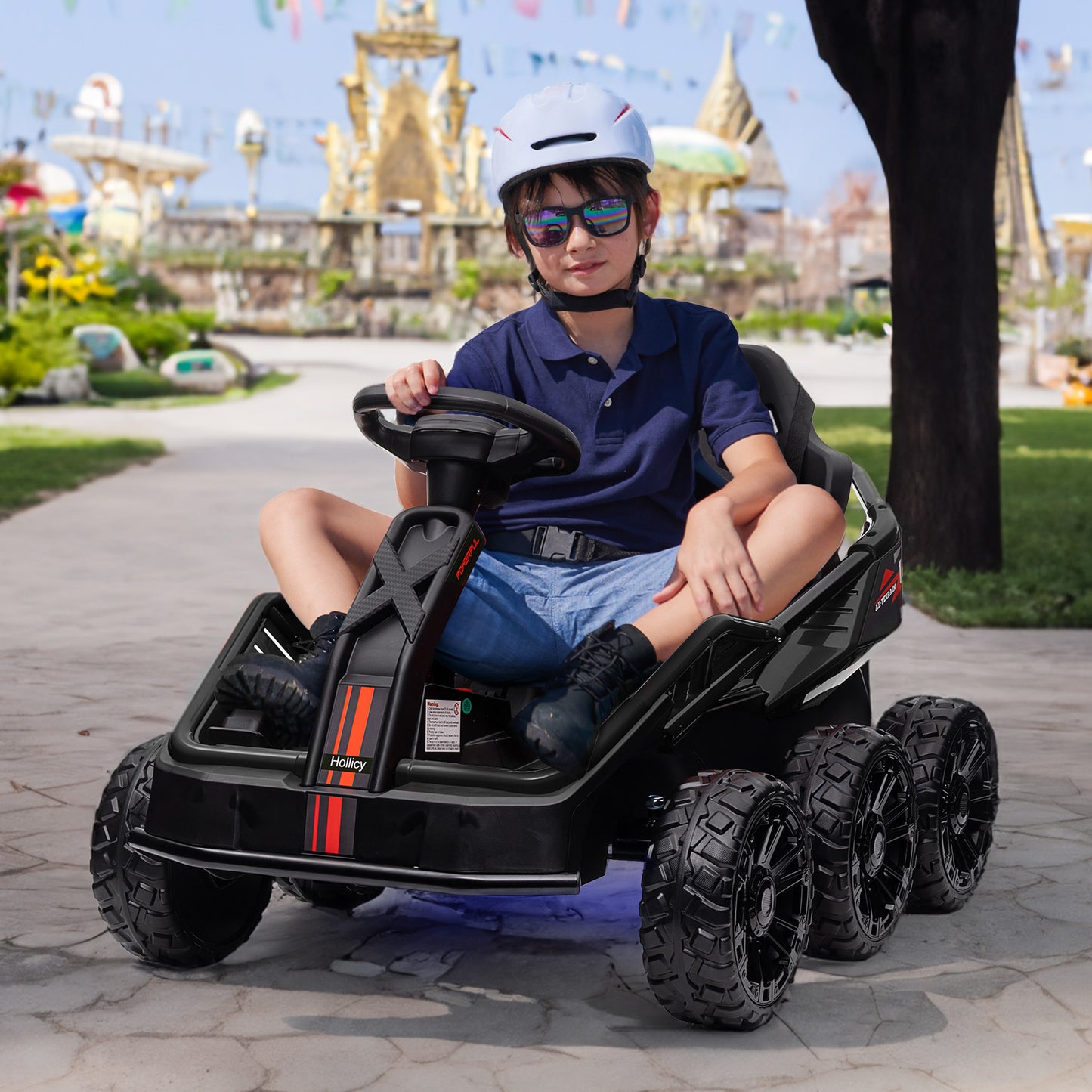 6 Wheel UTV 24V/12V Ride on Car with Remote Control, 4WD/2WD, EVA Tires