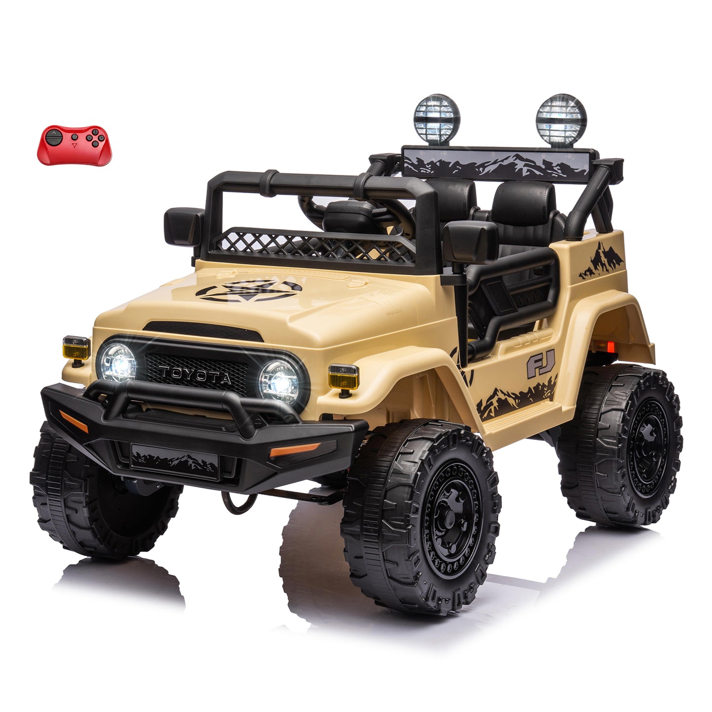 Licensed 12V Toyota FJ Cruiser Ride On Car Toy - 1 Seater | LED | Bluetooth Music | Remote & Pedal Mode