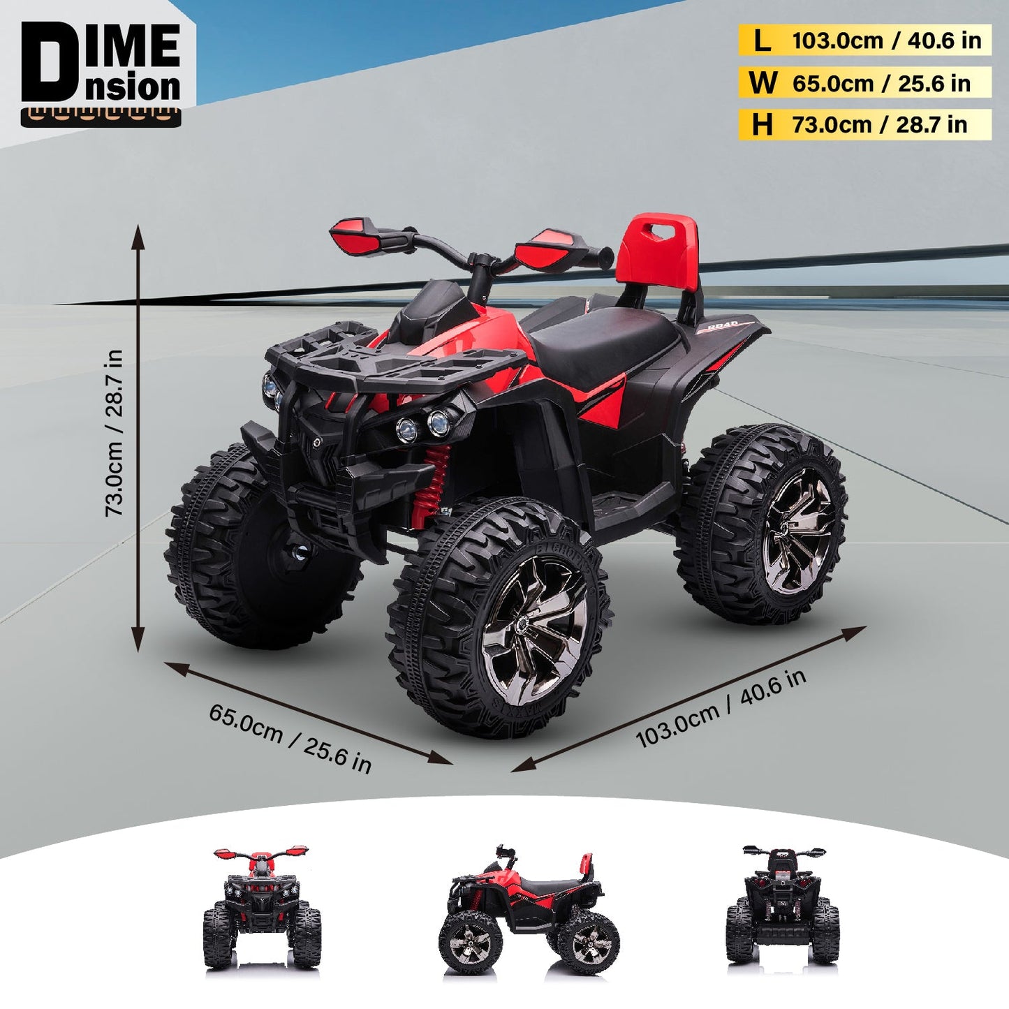 12V Kids Electric ATV Ride-On Toy – 4-Wheel Outdoor Quad with Music & Lights