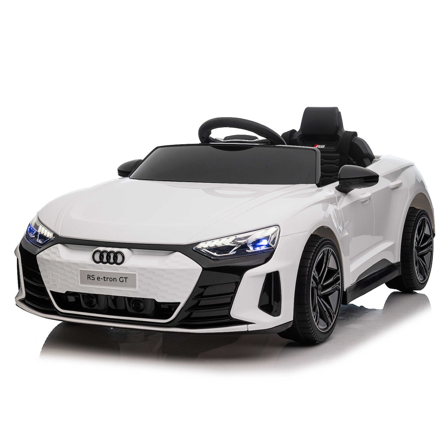 Front view of Audi RS e-tron GT 12V electric ride-on car for kids
