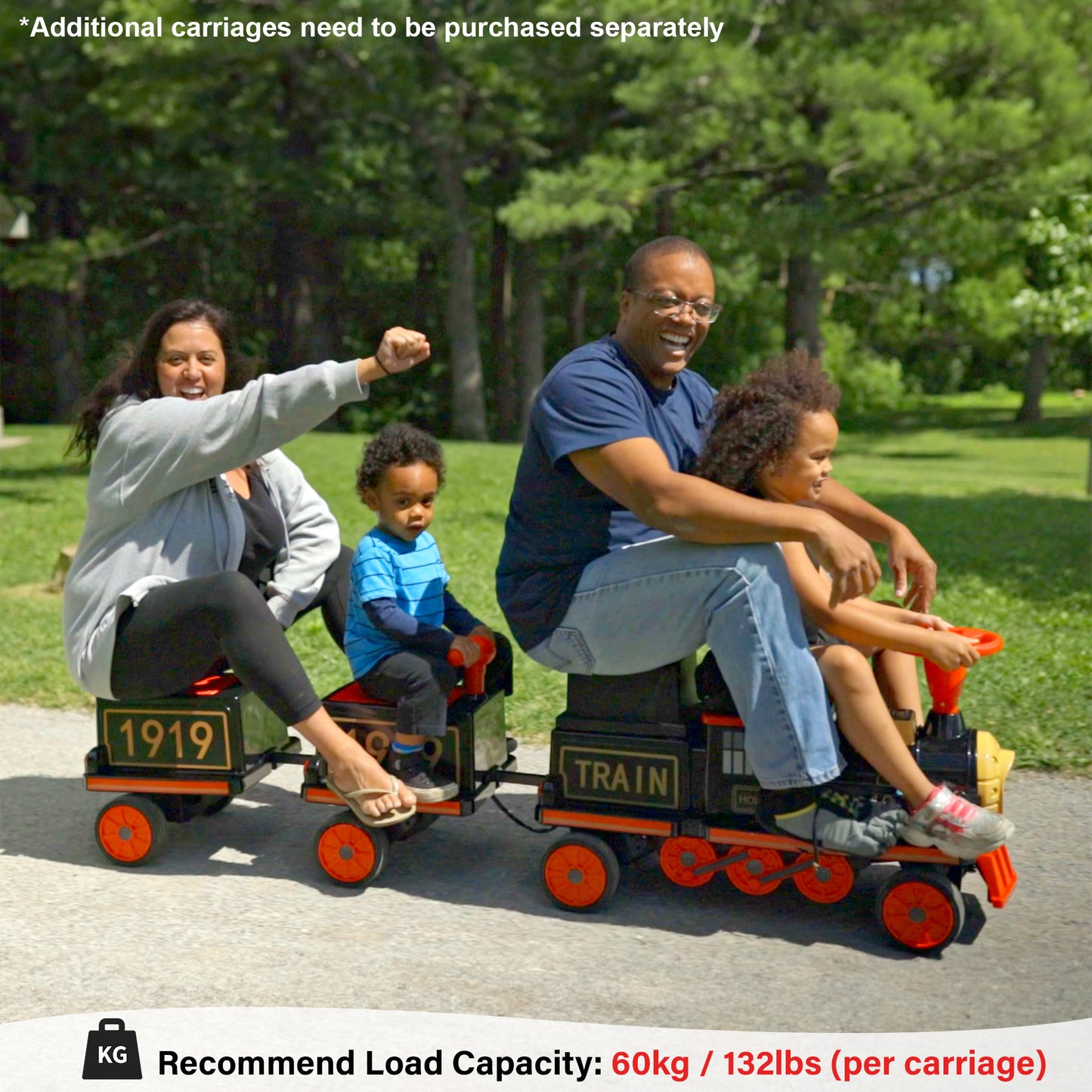 Locomotive Train with Carriage for Kids and Parents 12V