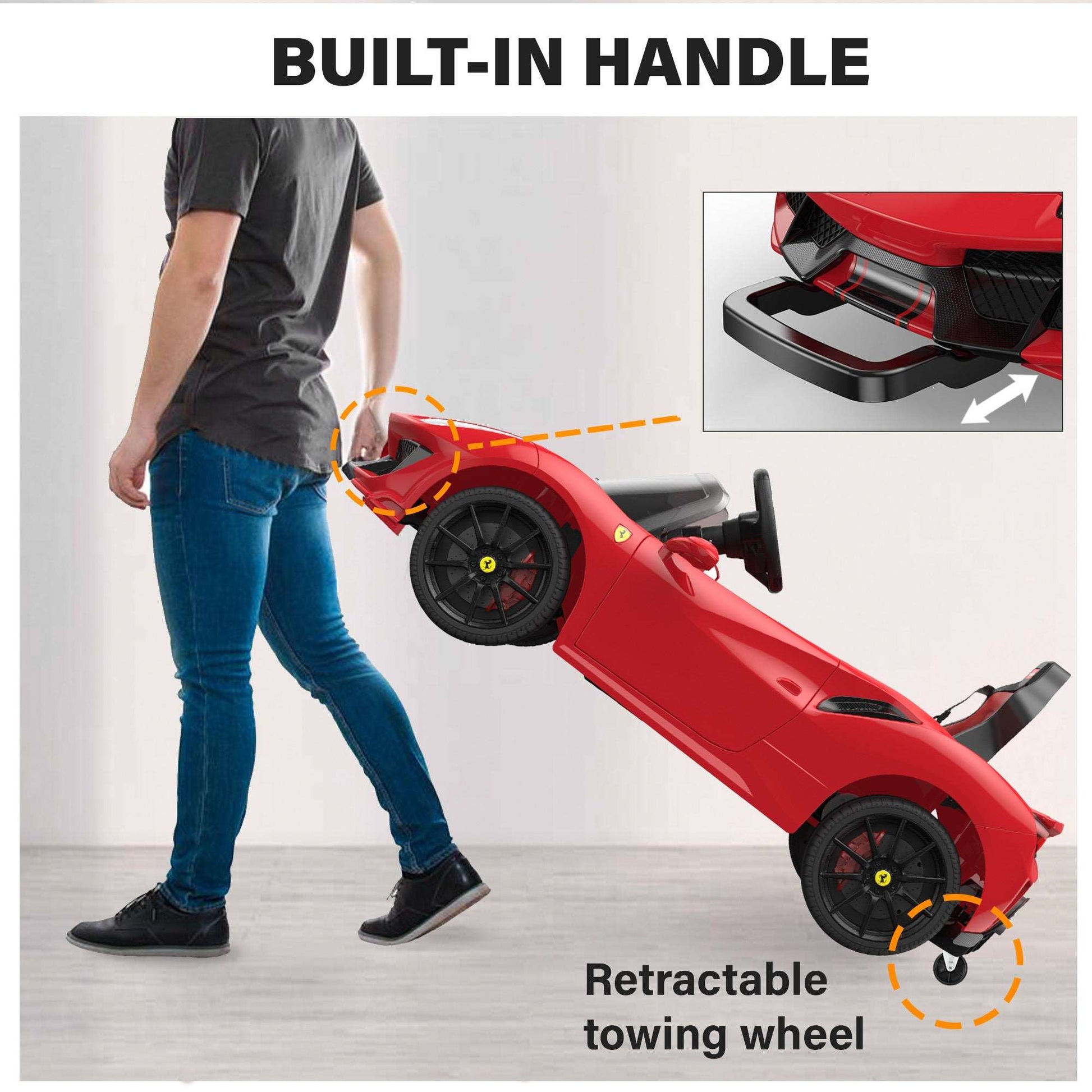 Ferrari 488 Pista Spider 12V with Leather Seat and Remote Control, Licensed