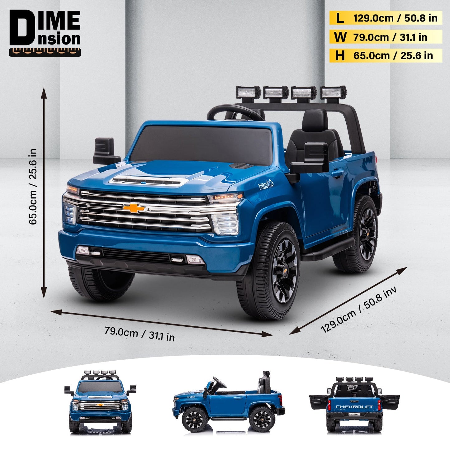 Accessories included with Chevrolet Silverado electric ride-on truck