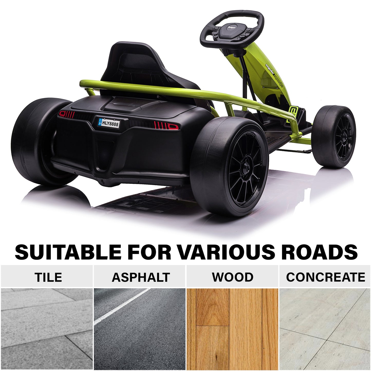 GoKart Outdoor Racer Drifter with Seat Belt 24V High-Speed