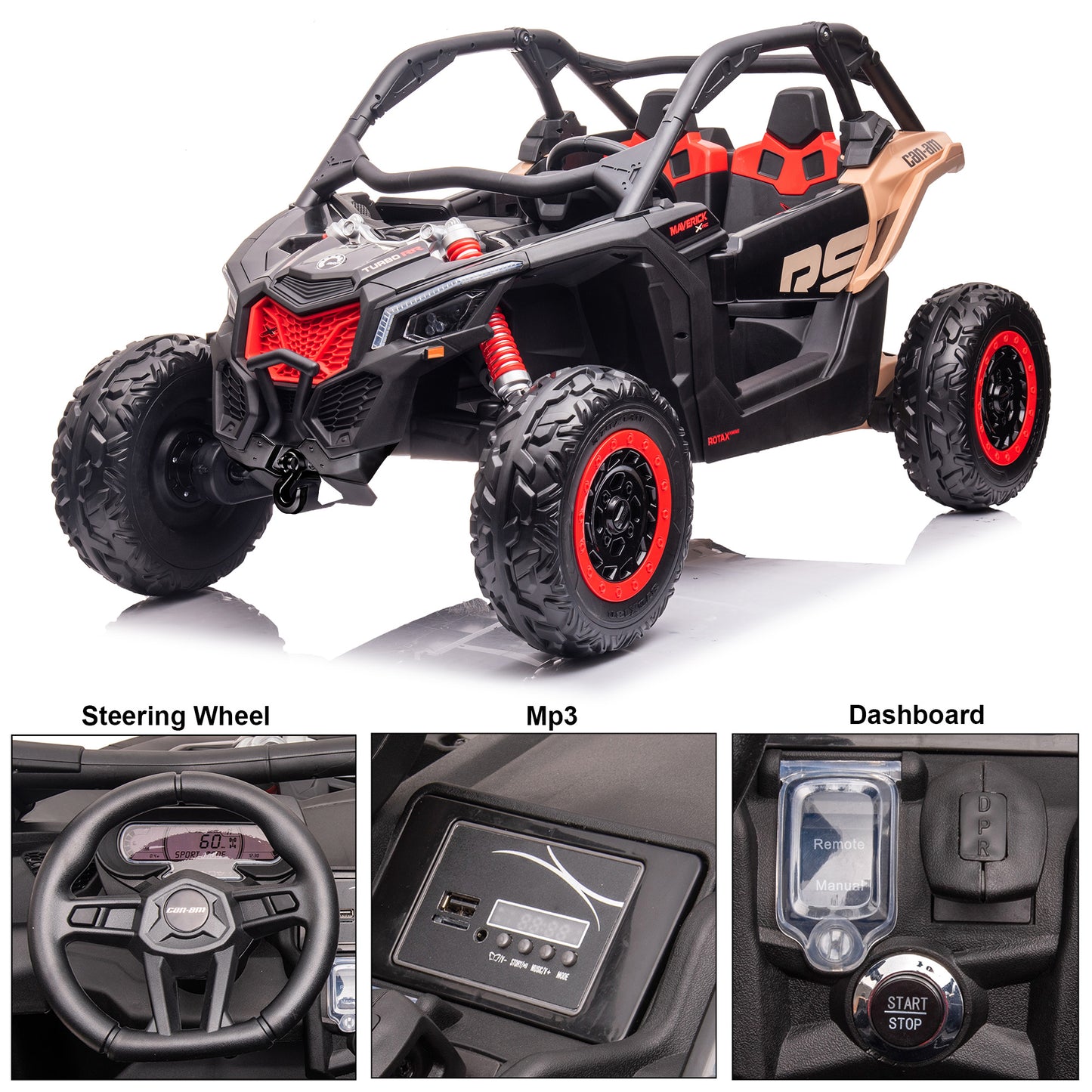CAN-AM Buggy 2 Seater 24V 4WD Electric UTV Kids' Ride-On Car with Remote Control, Licensed