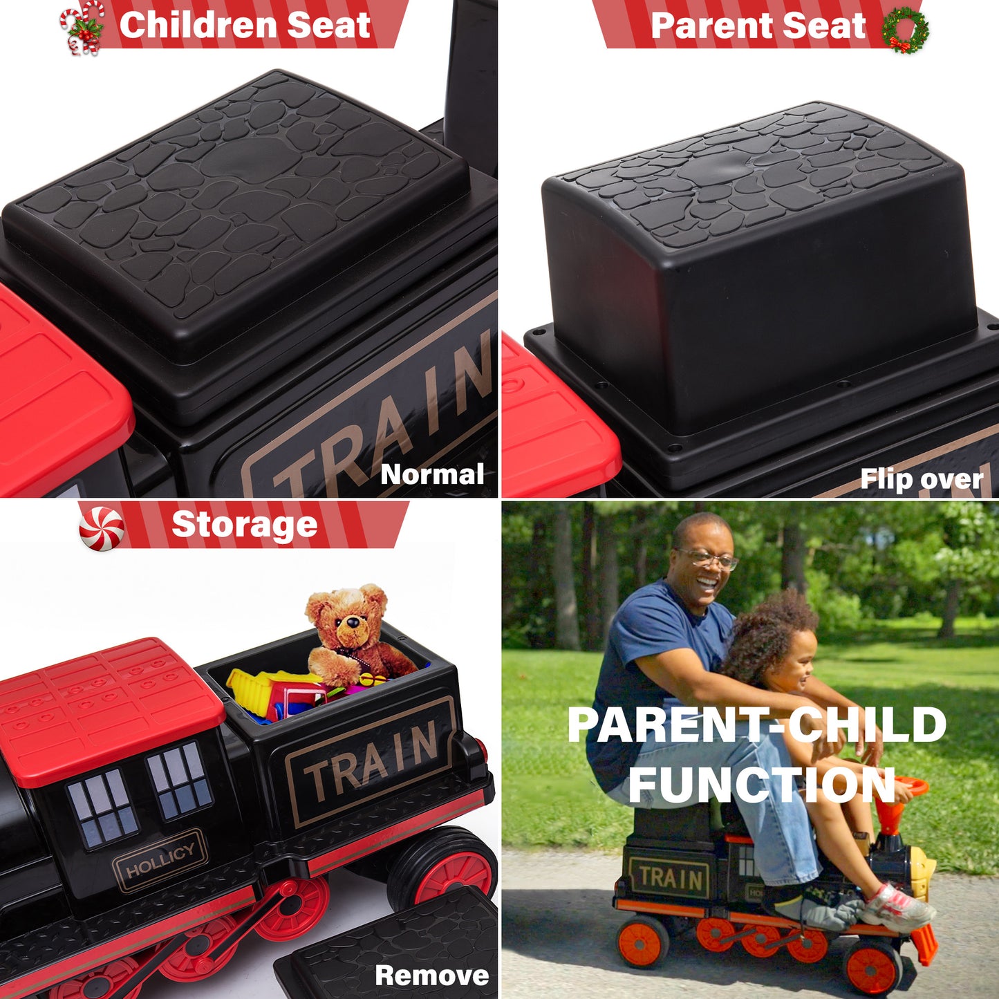 Locomotive Train with Carriage for Kids and Parents 12V