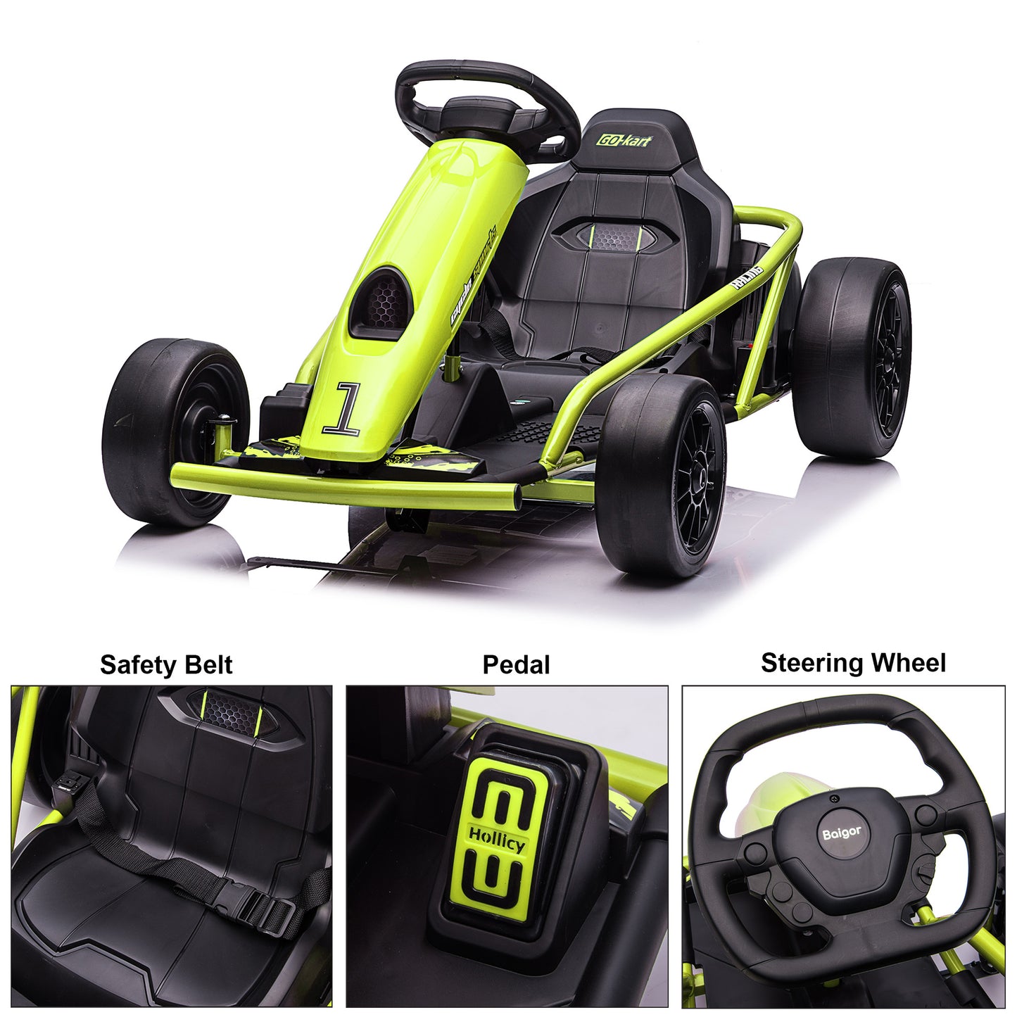 GoKart Outdoor Racer Drifter with Seat Belt 24V High-Speed