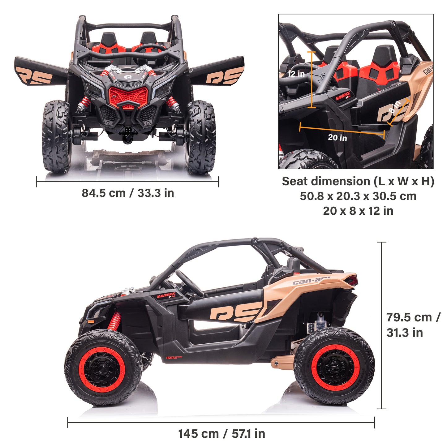 CAN-AM Buggy 2 Seater 24V 4WD Electric UTV Kids' Ride-On Car with Remote Control, Licensed