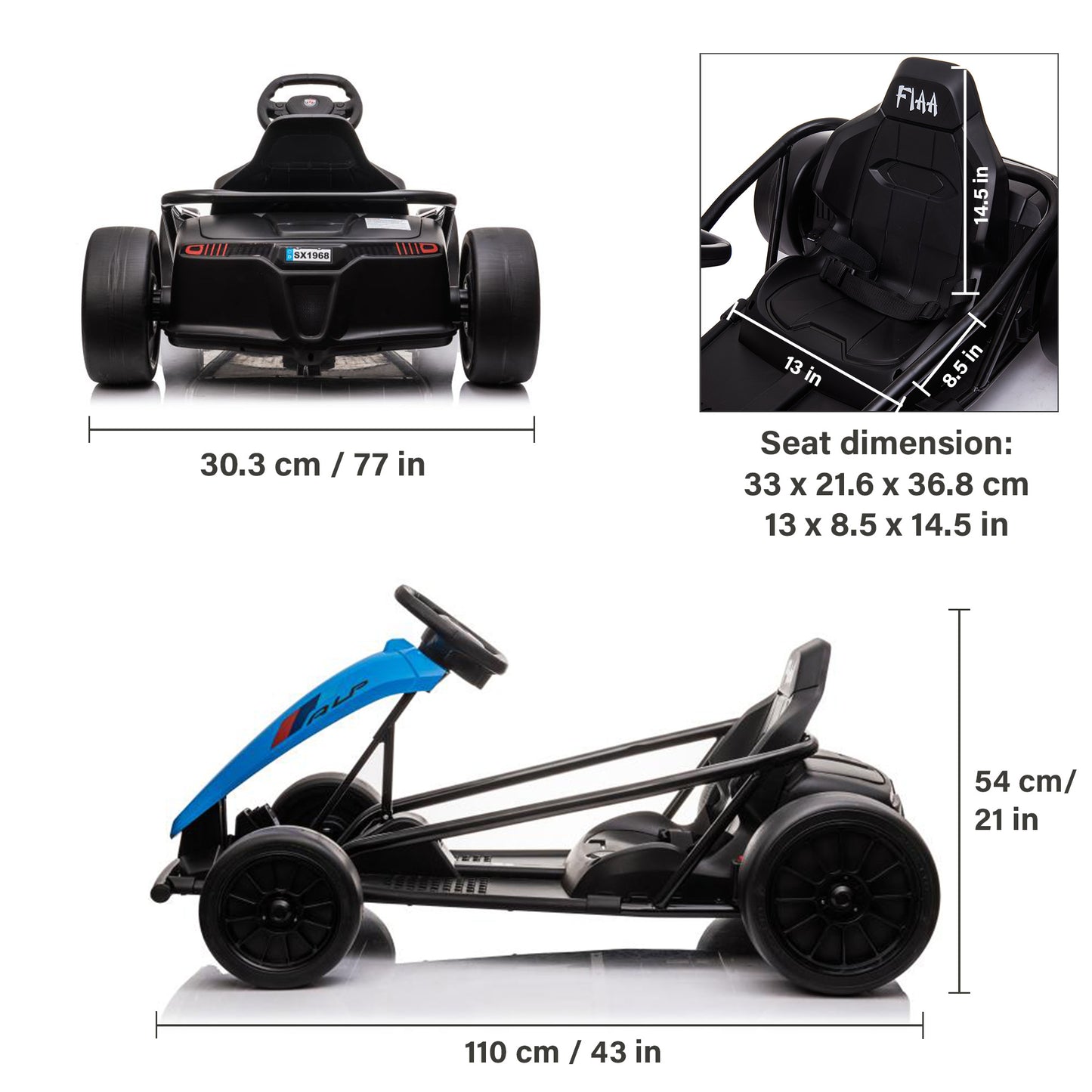 GoKart Outdoor Racer Drifter with Seat Belt 24V High-Speed
