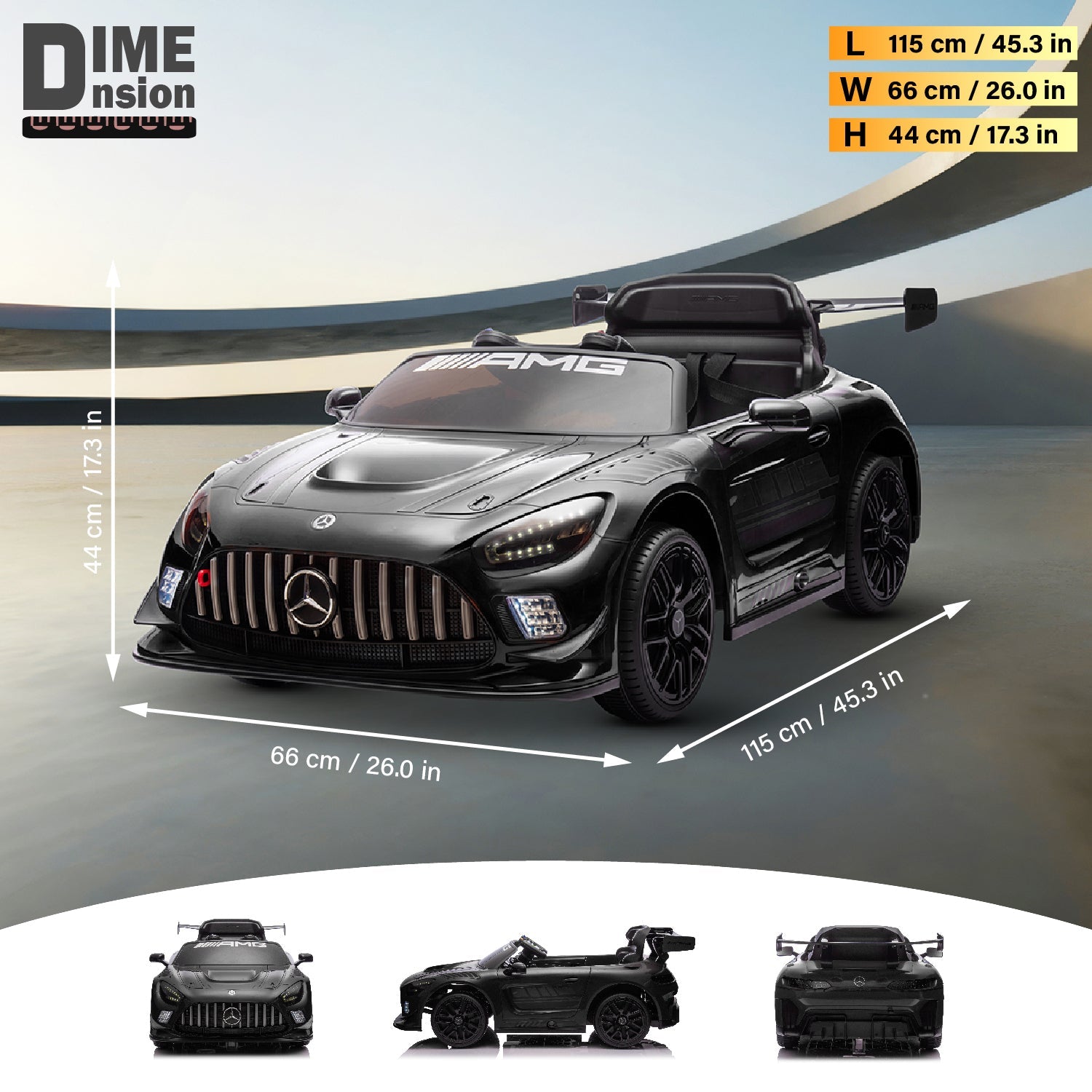 Side profile of luxury kids electric ride-on car