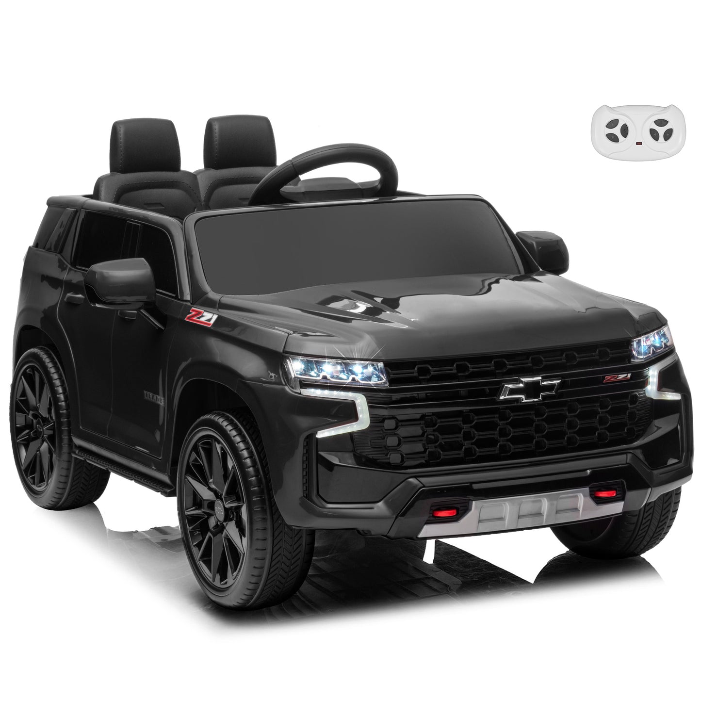 Licensed Chevrolet Tahoe Ride On Car 12V , Kids Ride On Car with Remote Control, 3 Speeds, Spring Suspension, LED Light, Horn, Music, Electric Kids Car