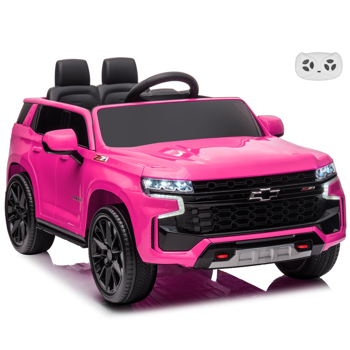 Licensed Chevrolet Tahoe Ride On Car 12V , Kids Ride On Car with Remote Control, 3 Speeds, Spring Suspension, LED Light, Horn, Music, Electric Kids Car