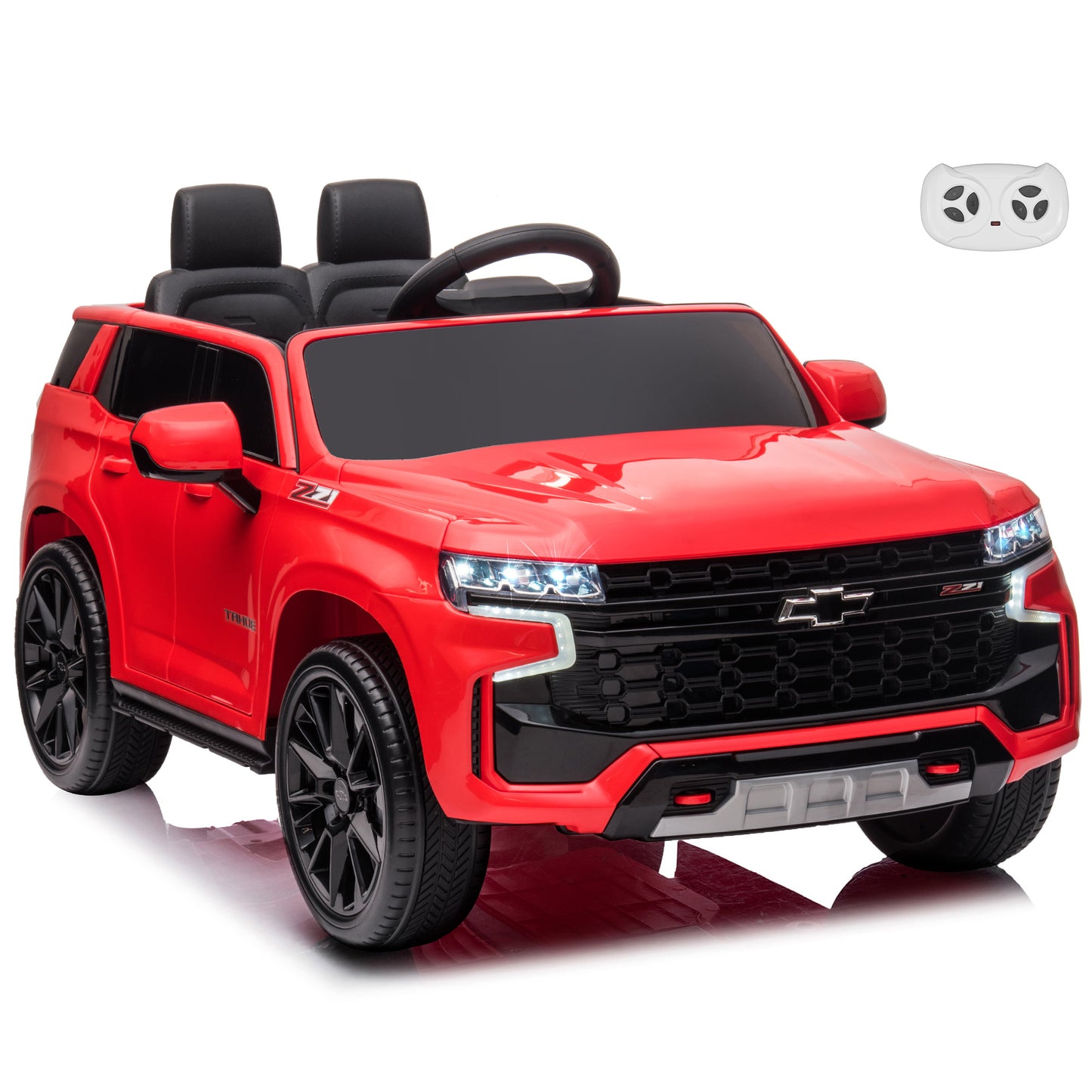 Licensed Chevrolet Tahoe Ride On Car 12V , Kids Ride On Car with Remote Control, 3 Speeds, Spring Suspension, LED Light, Horn, Music, Electric Kids Car