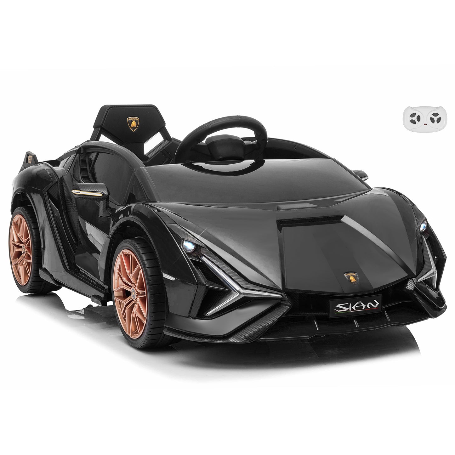 Lamborghini SIAN FKP 37 12V Ride on Car with Scissor Doors and Remote Control, Licensed