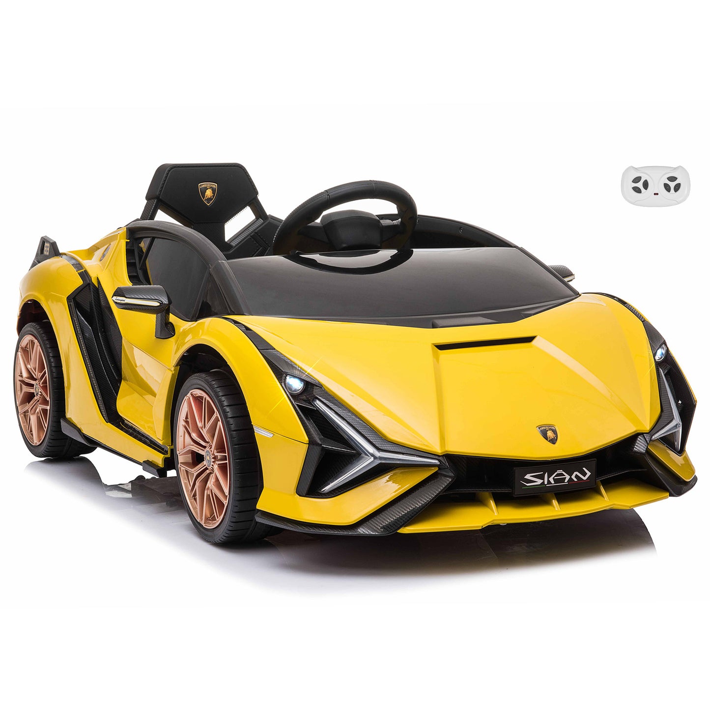 Lamborghini SIAN FKP 37 12V Ride on Car with Scissor Doors and Remote Control, Licensed