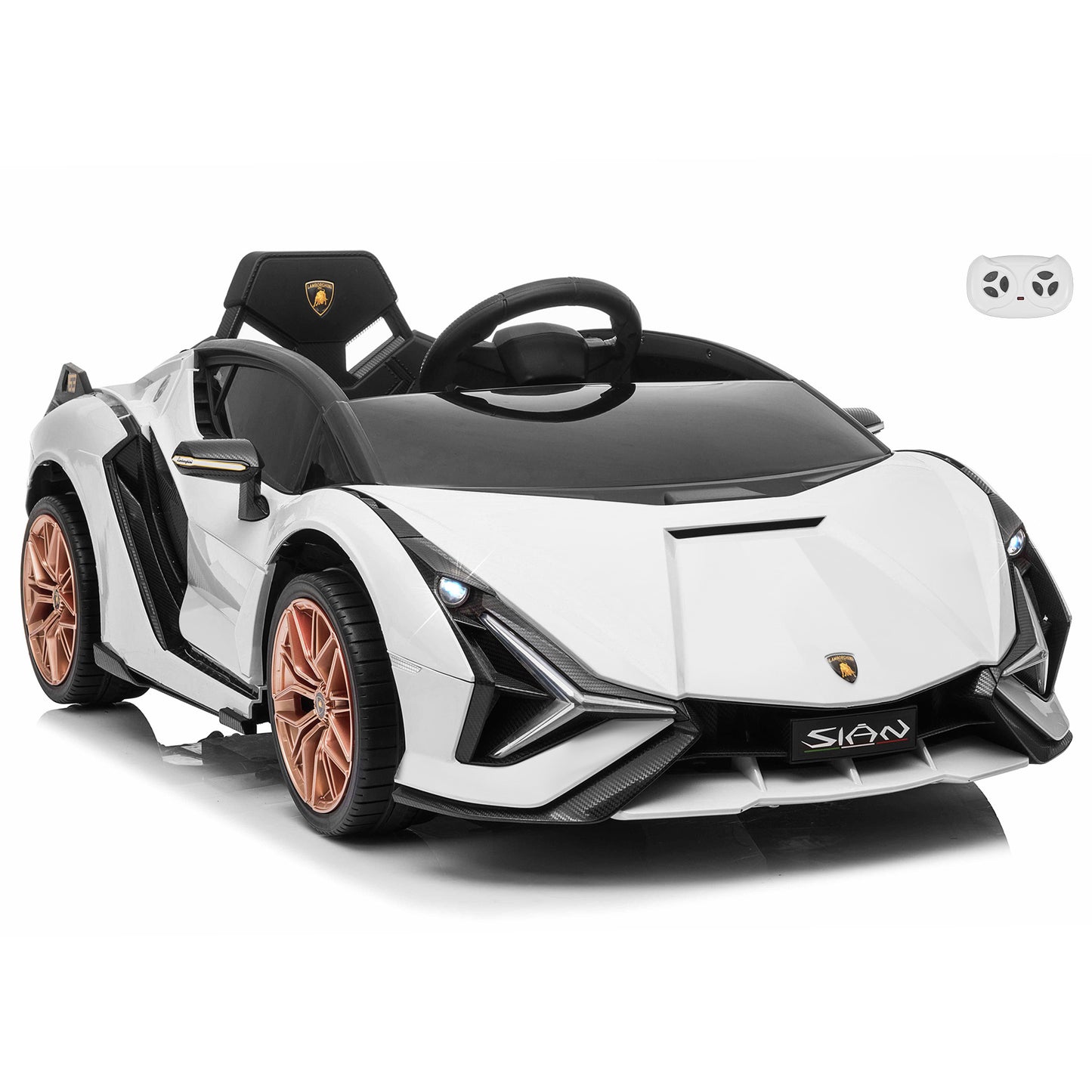 Lamborghini SIAN FKP 37 12V Ride on Car with Scissor Doors and Remote Control, Licensed