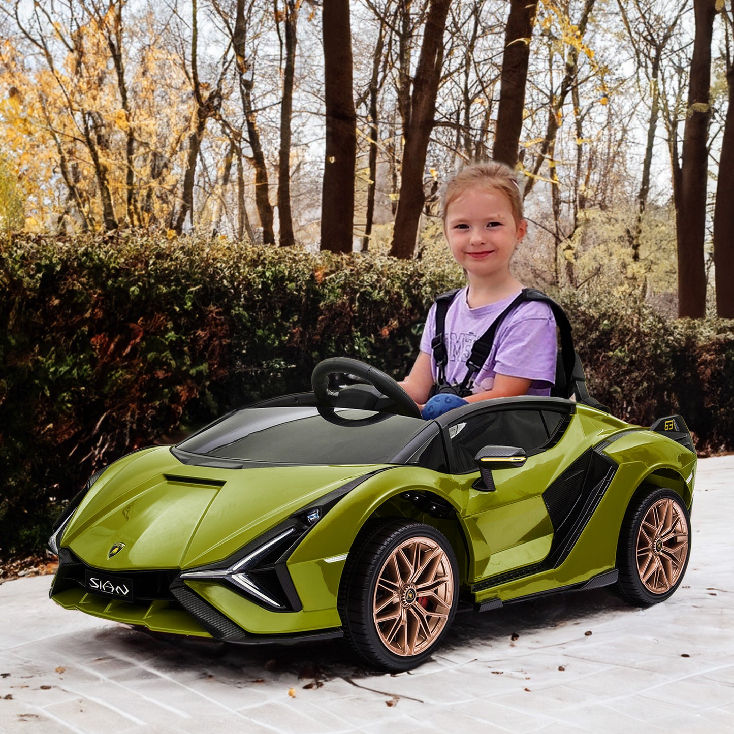 Lamborghini SIAN FKP 37 12V Ride on Car with Scissor Doors and Remote Control, Licensed