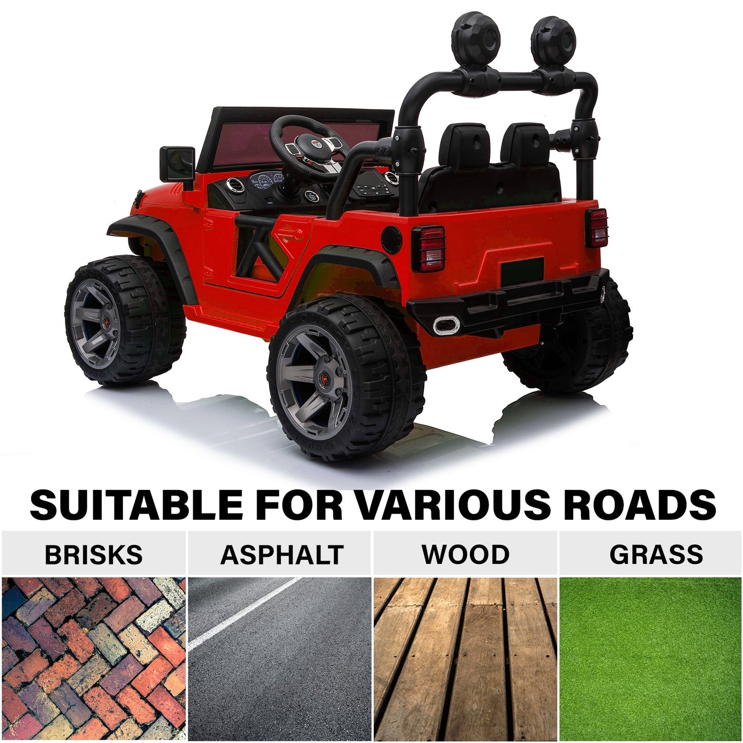 Jeep Wrangler 12V & 24V 2 Seater Classic Ride on Car Toy with Remote Control and MP3 Player