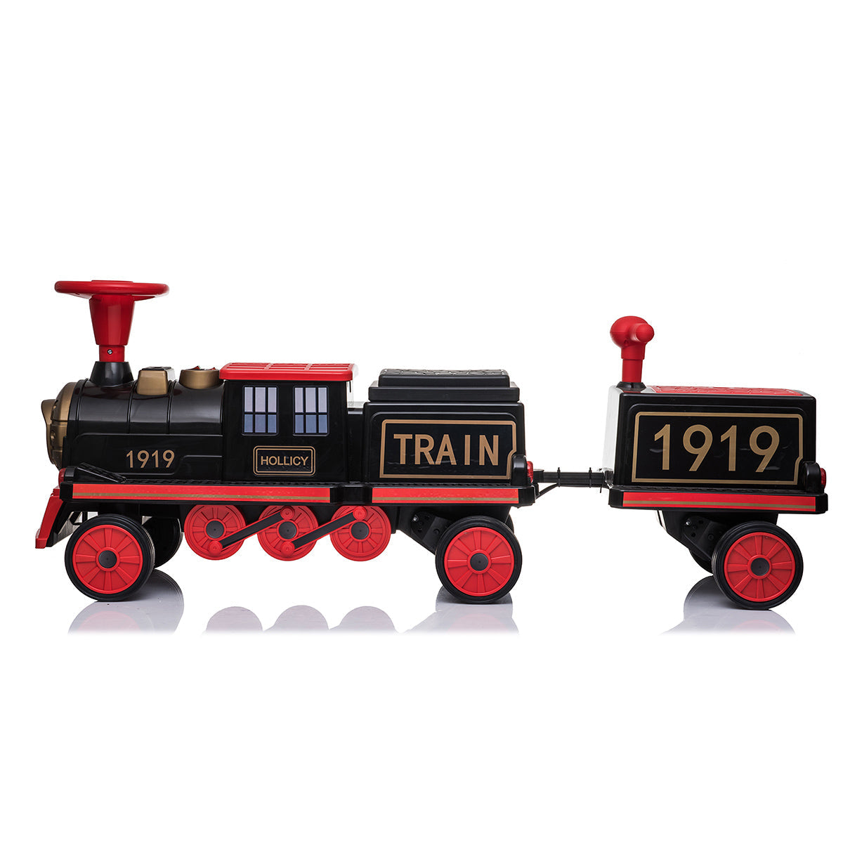 Locomotive with Carriage 12V Electric Motorized Ride-On Train for Kids and Parents, Voltz Toys