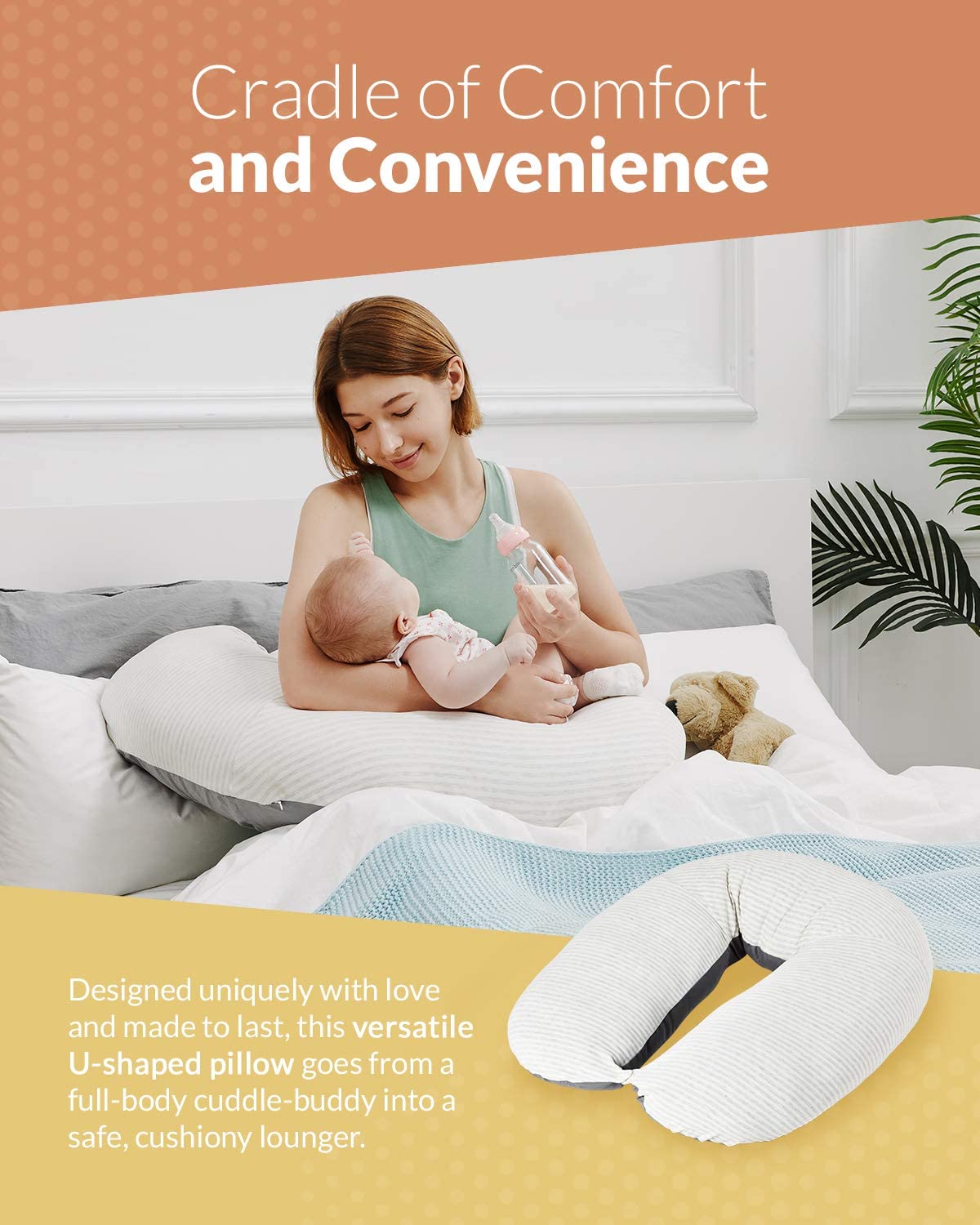 Unilove Hopo 7-in-1 Pregnancy & Nursing Pillow Gray
