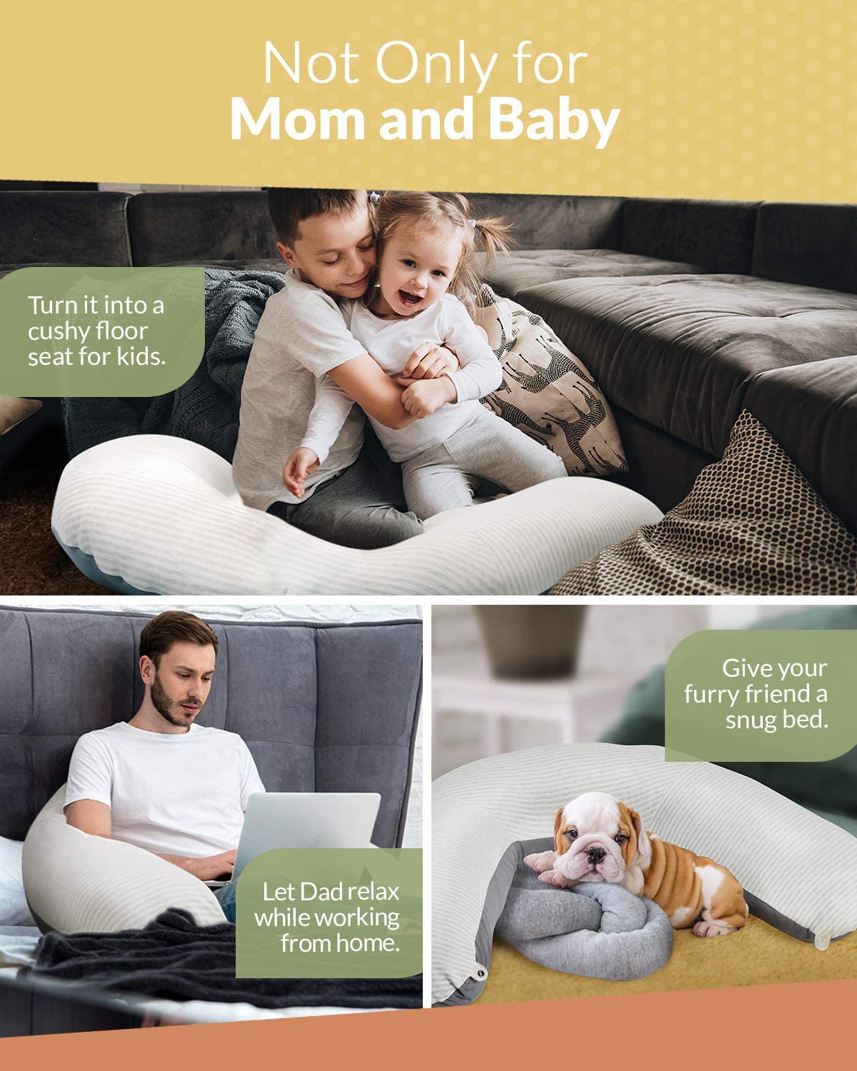 Unilove Hopo 7-in-1 Pregnancy & Nursing Pillow Gray