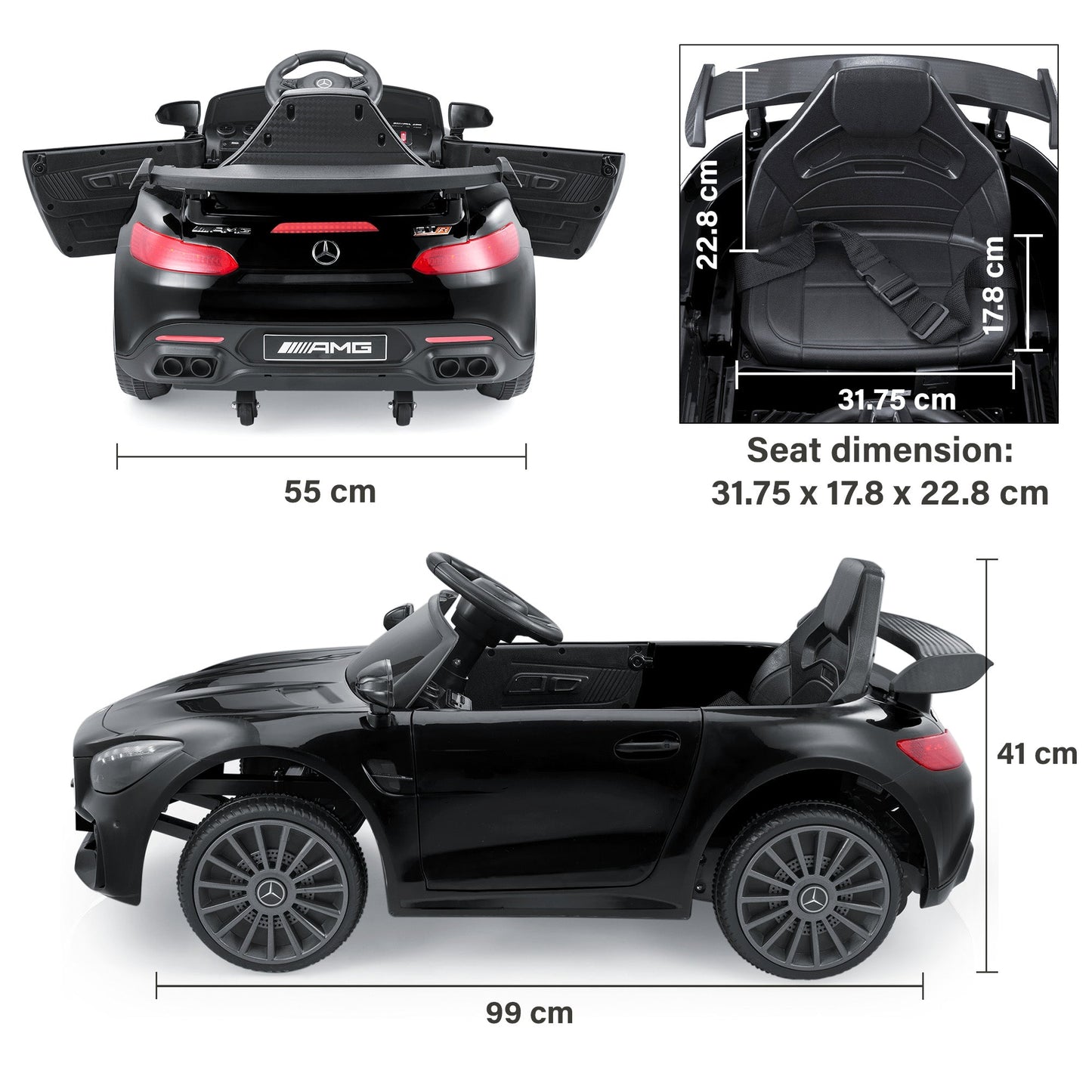 Mercedes-Benz AMG GTR with Remote Control. 1 Seater Ride on Car 12V Licensed