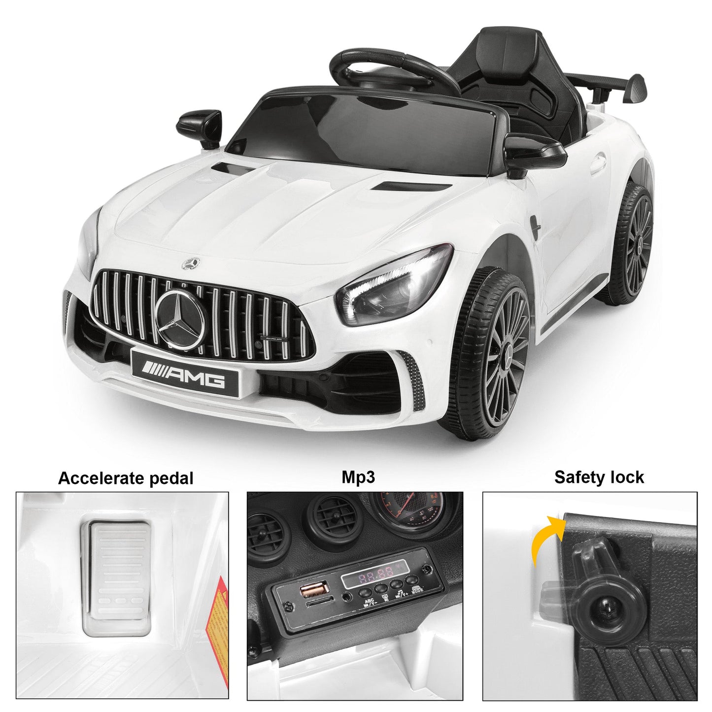 Mercedes-Benz AMG GTR with Remote Control. 1 Seater Ride on Car 12V Licensed
