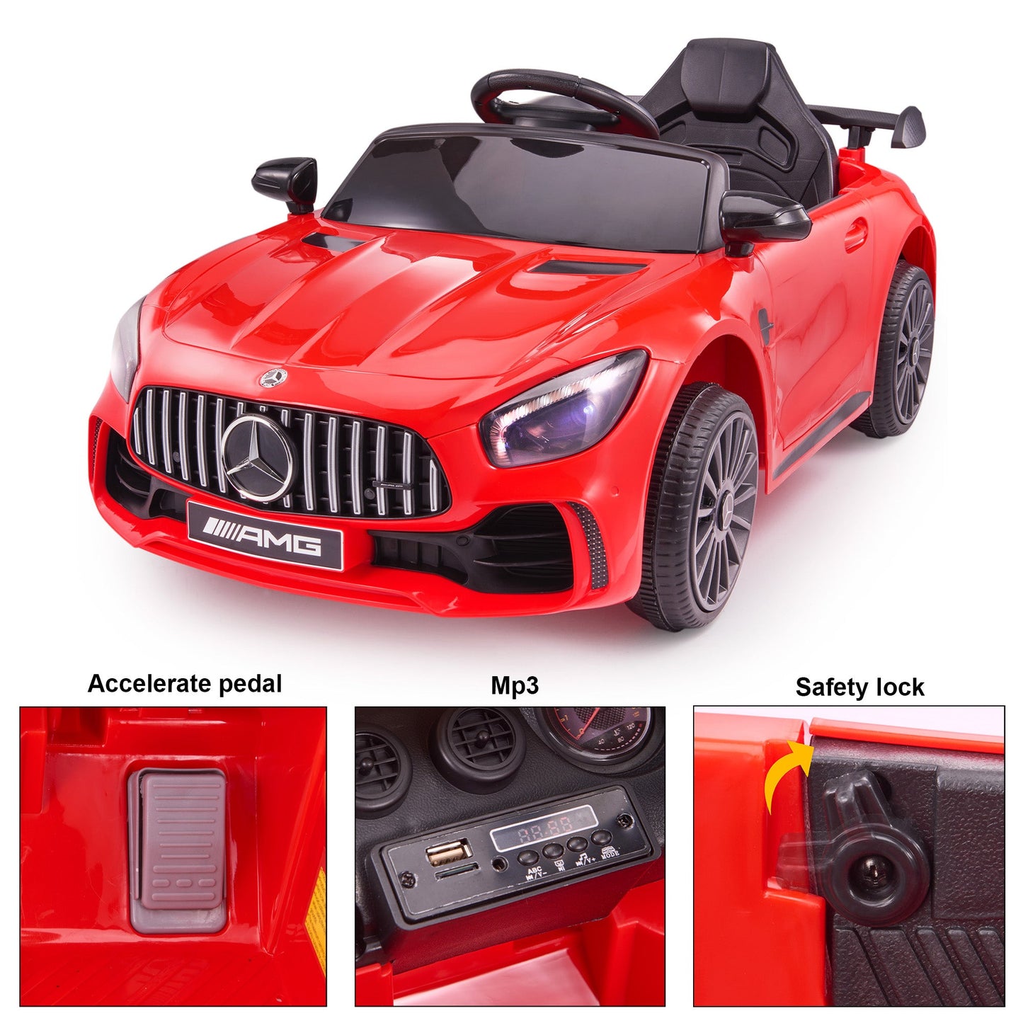 Mercedes-Benz AMG GTR with Remote Control. 1 Seater Ride on Car 12V Licensed