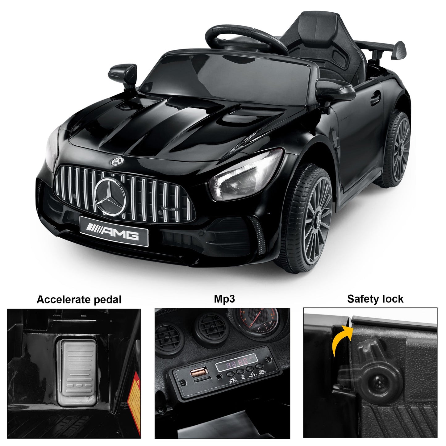 Mercedes-Benz AMG GTR with Remote Control. 1 Seater Ride on Car 12V Licensed