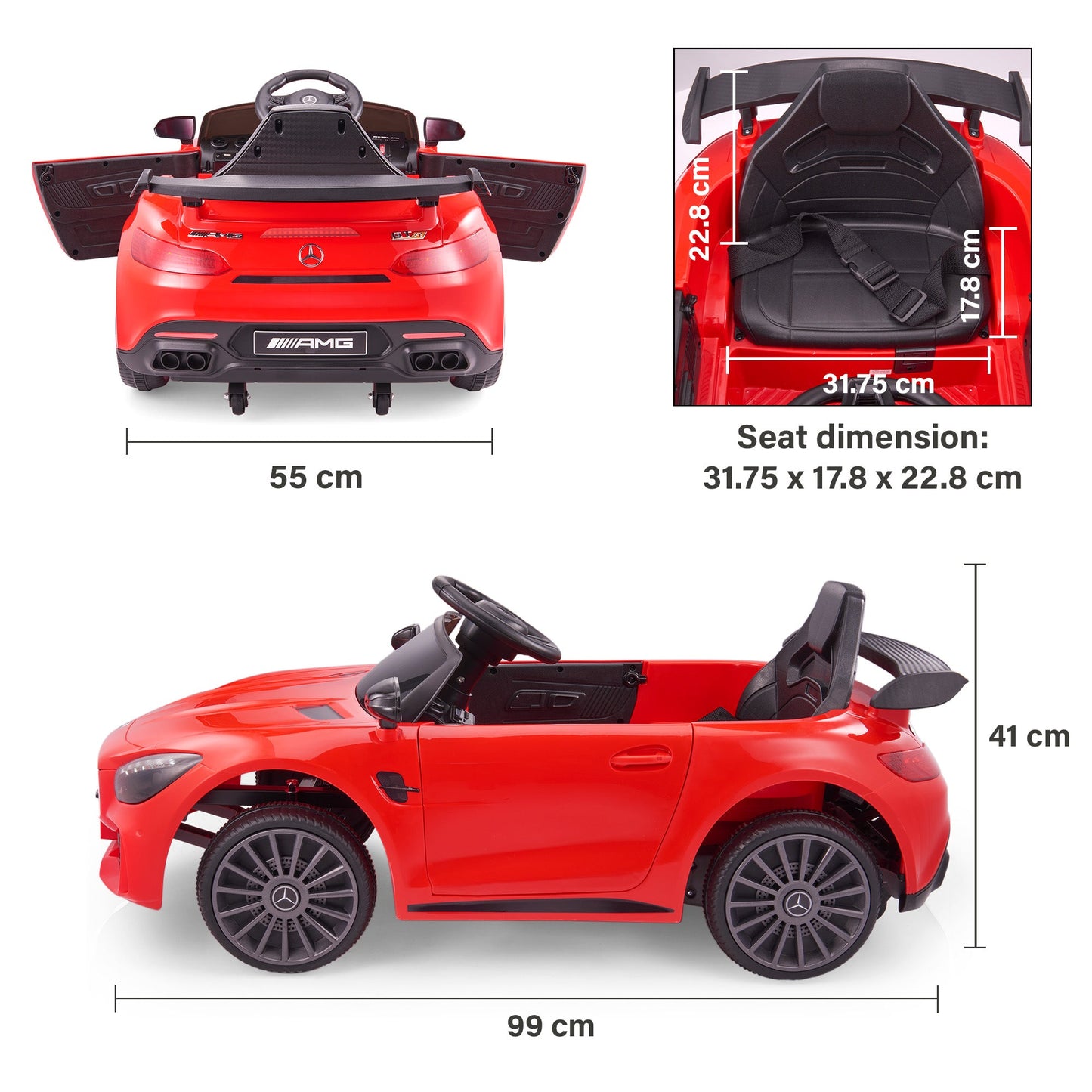 Mercedes-Benz AMG GTR with Remote Control. 1 Seater Ride on Car 12V Licensed