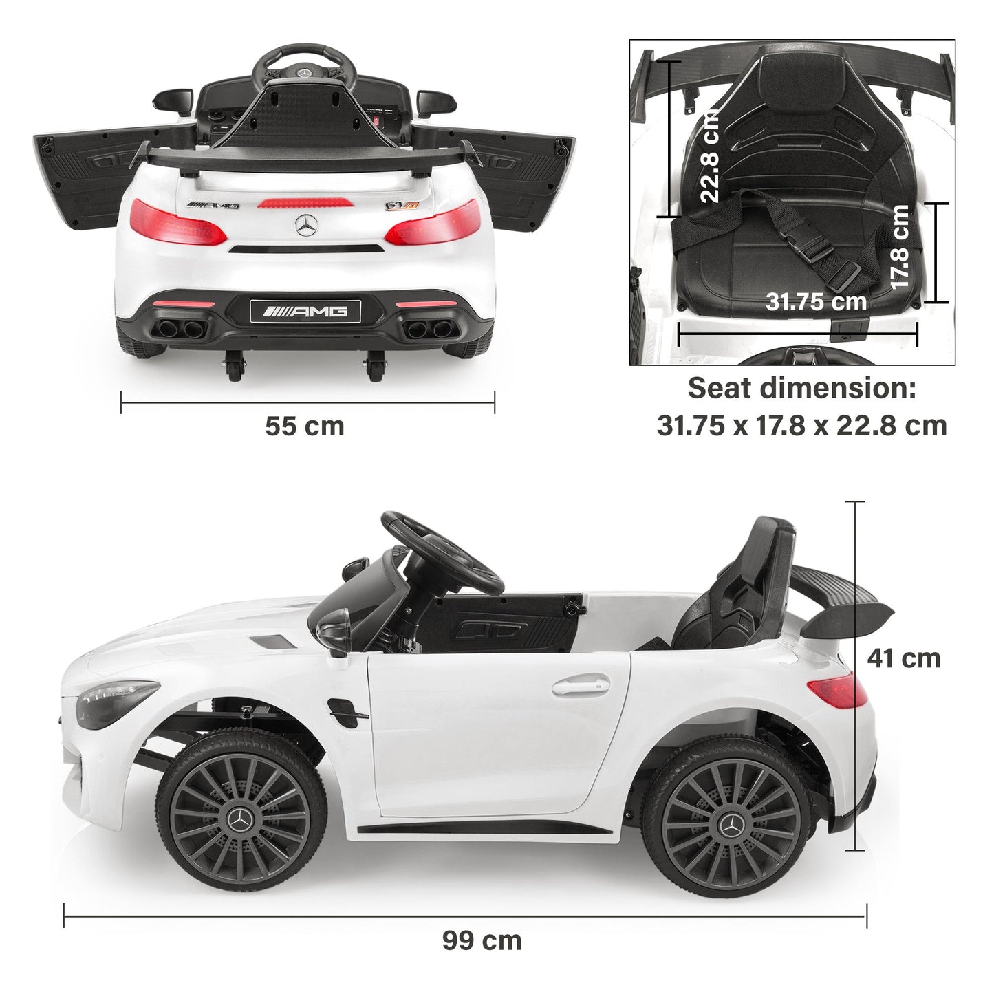 Mercedes-Benz AMG GTR with Remote Control. 1 Seater Ride on Car 12V Licensed
