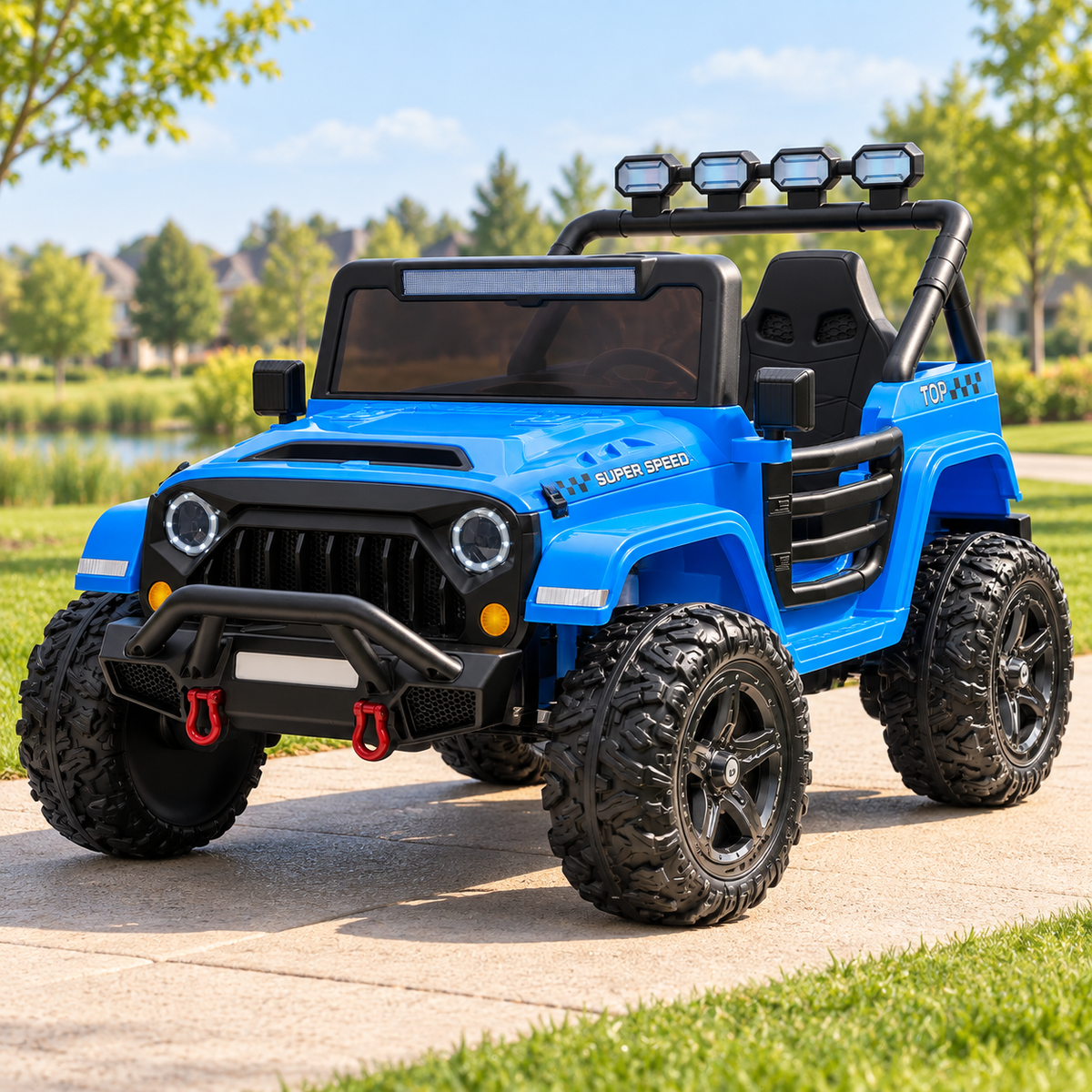 Two-seater ride-on cars and trucks for kids