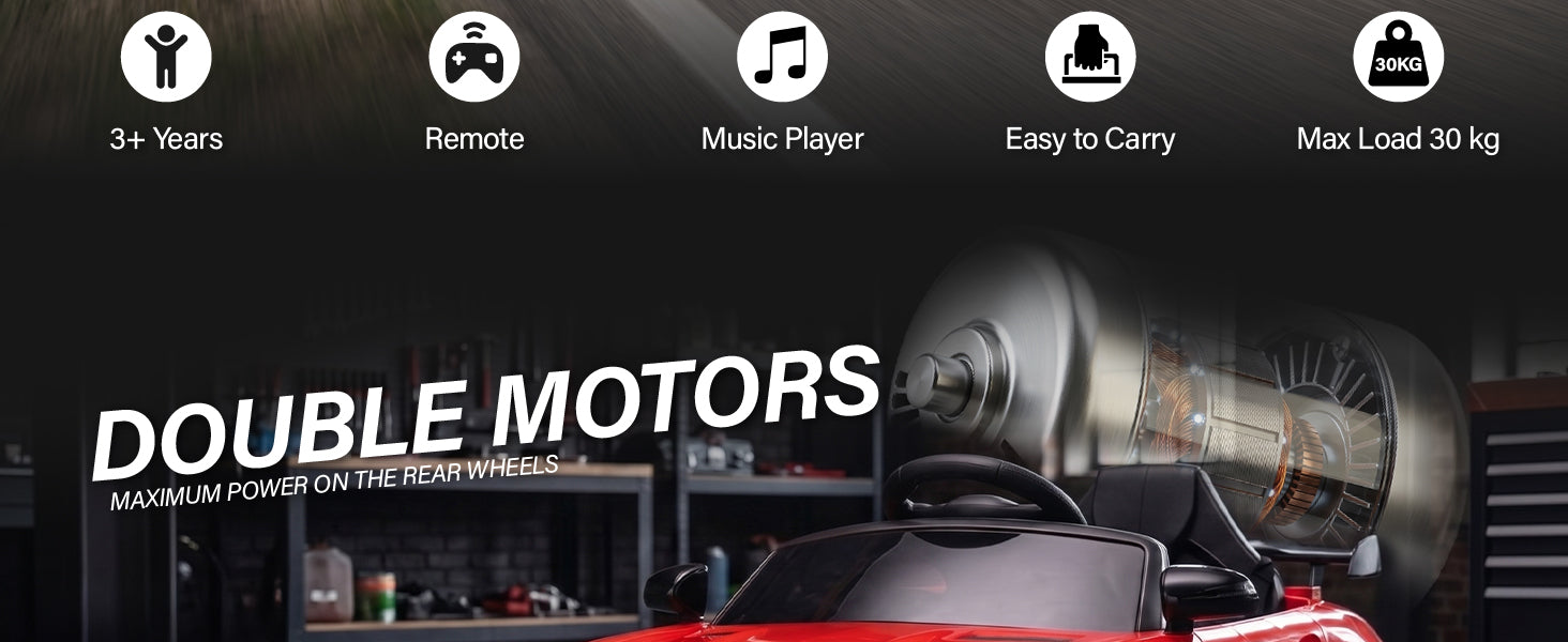 Mercedes-Benz AMG GT R kids ride on car with dual rear motors for smooth driving performance