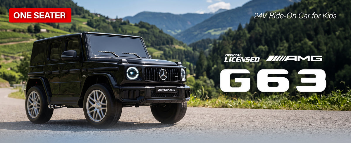 Officially licensed Mercedes-AMG G63 24V single-seat kids ride-on SUV in black