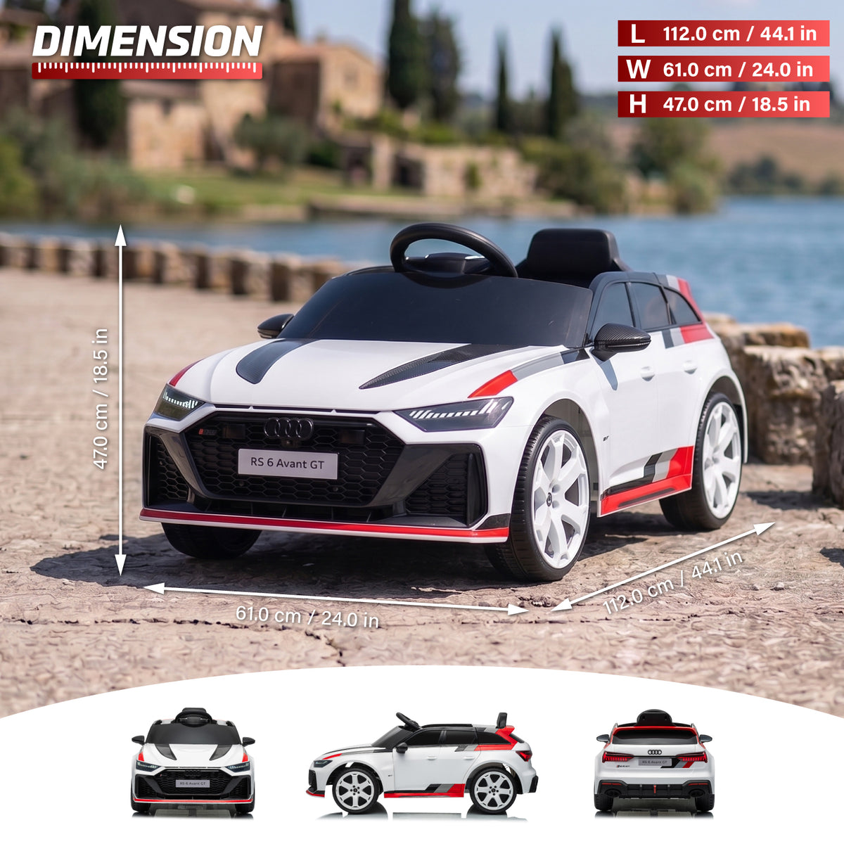 Officially Licensed Audi RS 6 Avant GT 12V Single-Seat Kids Ride-On Car with Remote Control