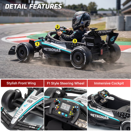 Officially Licensed Mercedes-AMG F1 W16 24V Lithium Kids Ride-On Car with Remote Control