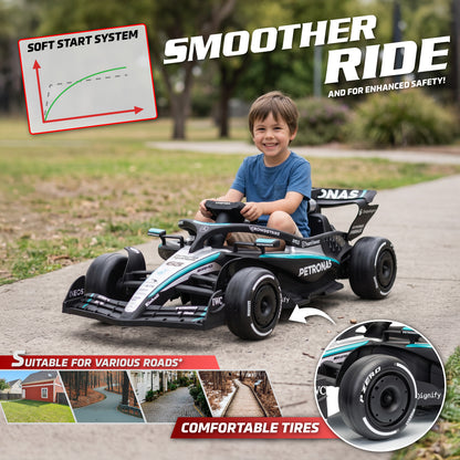 Officially Licensed Mercedes-AMG F1 W16 24V Lithium Kids Ride-On Car with Remote Control