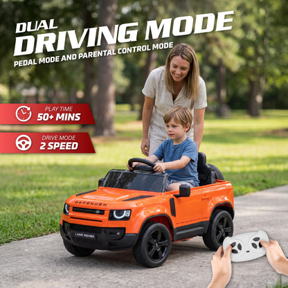 Official Licensed Land Rover Defender 110 12V Kids Ride-On Car with Parental Remote Control