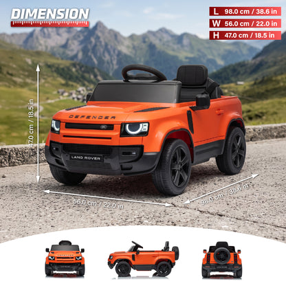 Official Licensed Land Rover Defender 110 12V Kids Ride-On Car with Parental Remote Control
