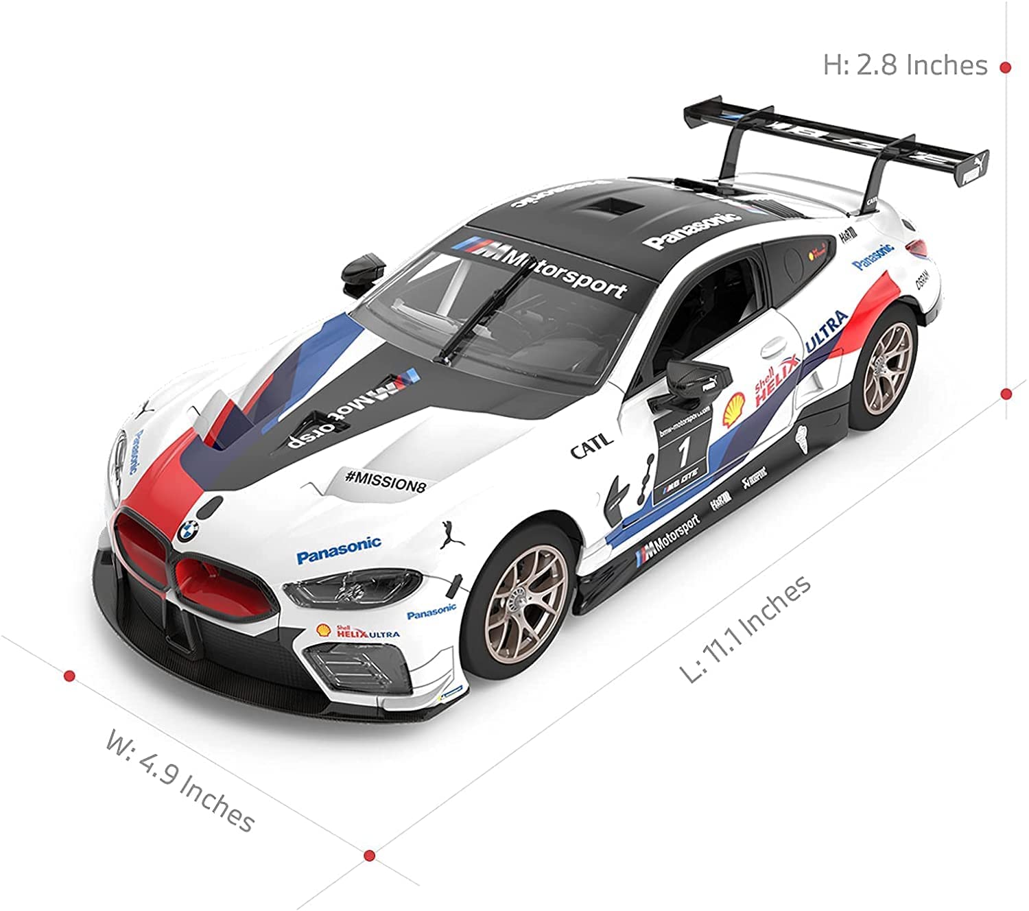 【BUILDING KIT】Rastar 1:18 BMW M8 GTE DIY Building Kit with Remote Control, 74pcs - Voltz Toys