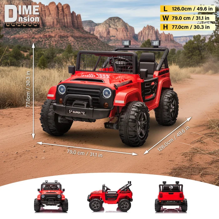 2026 NEW JEEP OUTREACH 2 Seater 24V Jeep Style Kids Ride On Car with Parental Remote Control