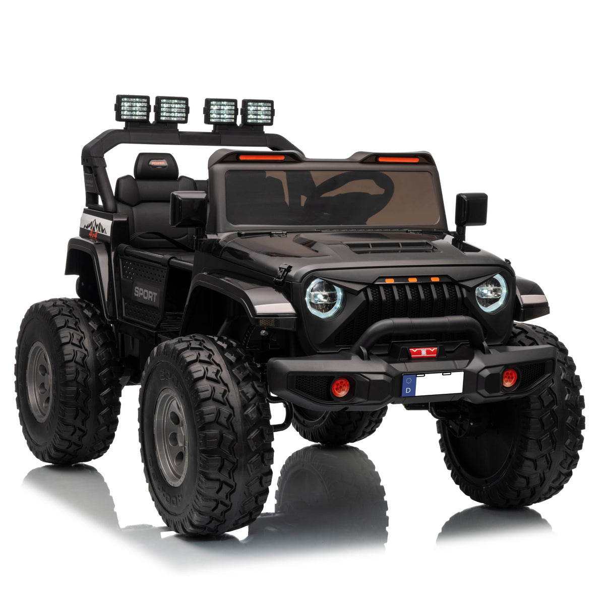 Kids Republic Muncher 24V 2-Seater Kids Ride-On Jeep with 4 Motors - Black