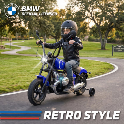 Official Licensed BMW R 18 24V Kids Ride-On Motorcycle with Auxiliary Wheels